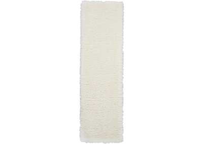 Image for Nourison Luxe Shag LXS01 White 8' Runner Hallway Rug