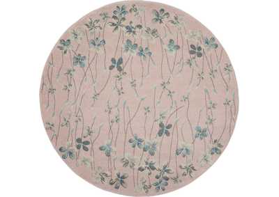 Image for Nourison Tranquil TRA04 Pink 5' Round Floral Area Rug
