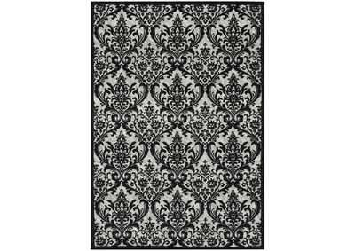 Image for Nourison Damask DAS02 Black and White 5'x7' Vintage Area Rug