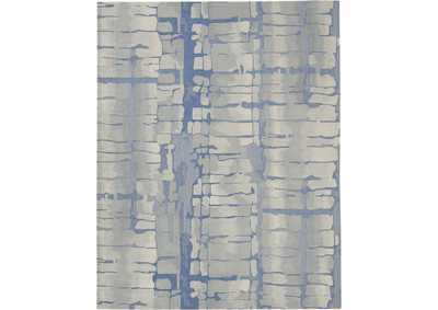 Image for Nourison Symmetry SMM04 Blue and Grey 8'x10' Large Textured Rug