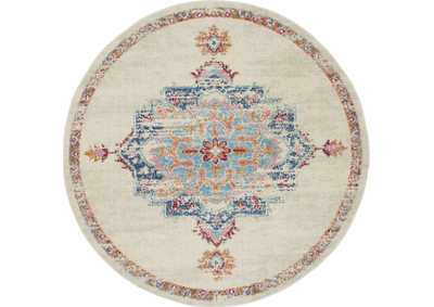 Image for Nourison Passion 5' Round Grey, Ivory, Multicolored Bohemian Area Rug