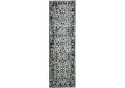 Image for Nourison Ankara Global ANR14 Light Blue Multicolor 6' Runner Textured Hallway Rug