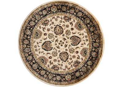 Image for Nourison Delano DEL01 White and Black 5' Round Area Rug