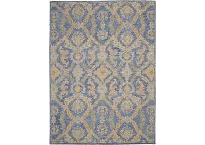 Image for Nourison Azura AZM03 Navy and Gold 8'x11' Pure Wool Handcrafted Rug