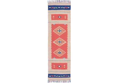 Image for Nourison Baja BAJ02 Red and Black 8' Runner Flat Weave Hallway Rug