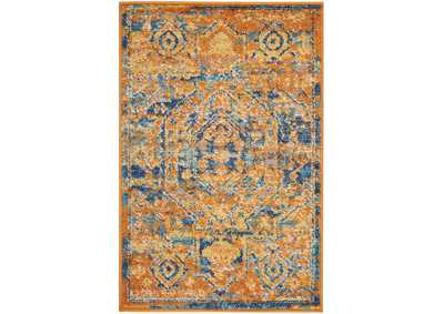 Image for Nourison Passion 2' X 3' Orange and Blue Turkish Area Rug