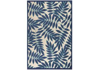 Image for Nourison Aloha ALH18 Navy Blue and White 7'x10' Oversized Indoor-outdoor Rug
