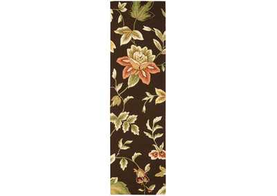 Image for Nourison Fantasy FA11 Brown 8' Runner Hallway Rug