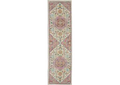Image for Nourison Passion 6' Runner Ivory, Pink Bohemian Area Rug