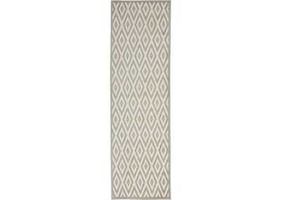 Image for Nourison Grafix GRF18 Grey and White 8' Runner Hallway Rug