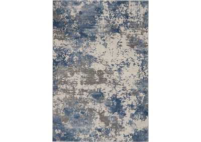 Image for Nourison Rustic Textures RUS08 Blue and Grey 4'x6' Abstract Area Rug