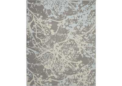 Image for Nourison Jubilant JUB12 Grey and Blue 8'x10' Large Low-pile Rug