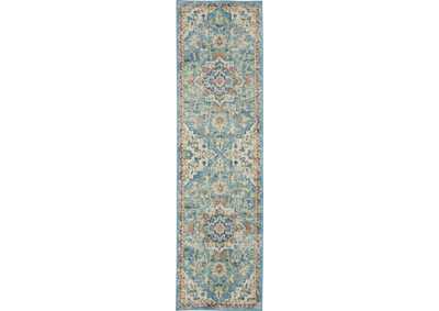 Image for Nourison Passion 8' Runner Ivory, Light Blue Bohemian Area Rug