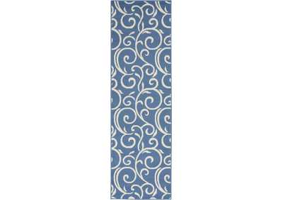 Image for Nourison Grafix GRF19 Blue 8' Runner Hallway Rug