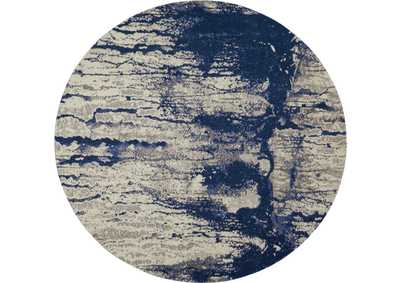 Image for Nourison Twilight TWI29 Navy Blue and White 8' Round Large Rug
