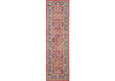 Image for Nourison Ankara Global ANR02 Red and Blue Multicolor 6' Runner Low-pile Hallway Rug