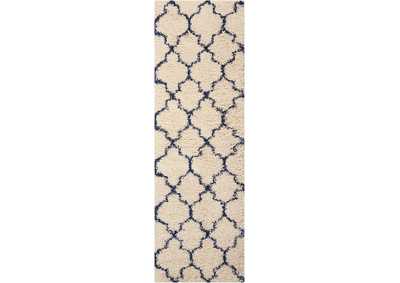 Image for Nourison Amore AMOR2 Blue and Ivory 8' Runner Hallway Rug