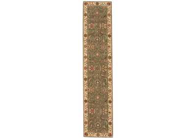 Image for Nourison Living Treasures LI04 Green 12' Runner Hallway Rug