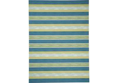 Image for Waverly Sun N Shade SND71 Blue and Green 8'x11' Oversized Indoor-outdoor Rug