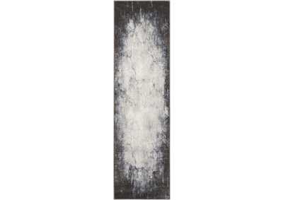 Image for Nourison Maxell MAE01 Grey and White 8' Runner Hallway Rug