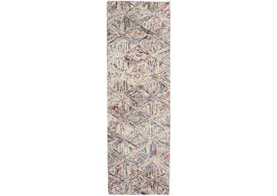 Image for Nourison Linked Multicolor 8' Runner Wool Hallway Rug