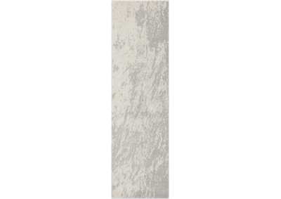 Image for Nourison Maxell MAE12 Grey and White 8' Runner Hallway Rug