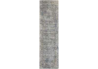 Image for kathy ireland Home Desert Skies DSK04 Blue 8' Runner Hallway Rug