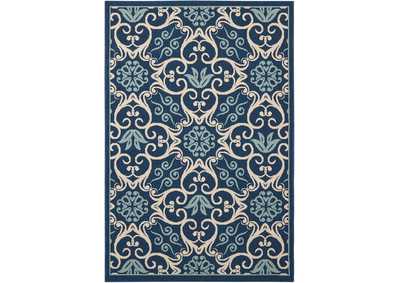 Image for Nourison Caribbean CRB02 Navy Blue and White 4'x6' Area Rug