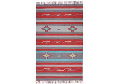 Image for Nourison Baja BAJ01 Grey and Red 4'x6' Southwestern Area Rug