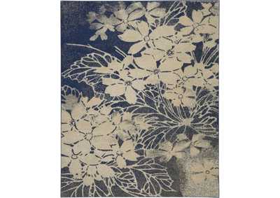 Image for Nourison Tranquil TRA08 Navy Blue and Grey 9'x12' Oversized Rug