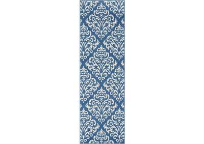 Image for Nourison Grafix GRF06 Blue 8' Runner Hallway Rug