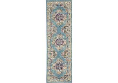 Image for Nourison Passion 6' Runner Ivory Light Blue Area Rug