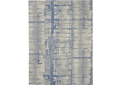 Image for Nourison Symmetry SMM04 Blue and Grey 9'x12' Oversized Textured Rug