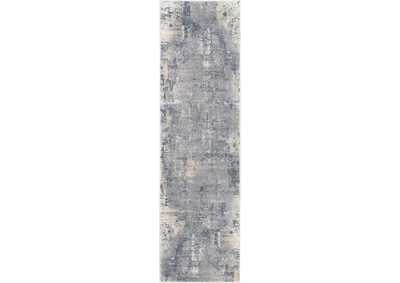 Image for Nourison Rustic Textures RUS06 Grey and Beige 8' Runner Hallway Rug