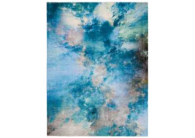 Image for Nourison Le Reve LER02 Blue and Grey 8'x10' Large Nebula Rug