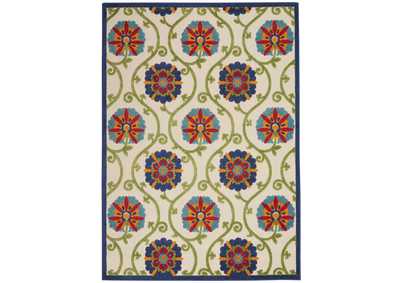 Image for Nourison Aloha ALH19 8'x11' Blue Multicolor Easy-care Indoor-outdoor Rug