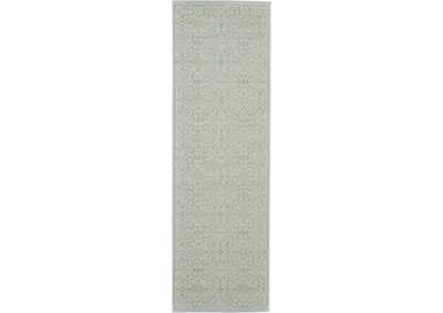 Image for Nourison Jubilant JUB06 Aqua 7' Runner Low-pile Hallway Rug