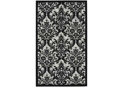 Image for Nourison Damask 2' X 4' Black and White Vintage Area Rug