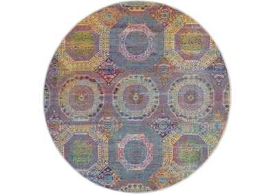 Image for Nourison Ankara Global ANR05 Multicolor 4' Round Boho Area Rug
