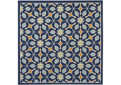 Image for Nourison Caribbean CRB07 Dark Blue 5' Square Area Rug