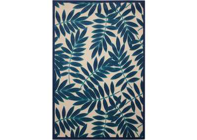 Image for Nourison Aloha ALH18 Navy Blue and White 8'x11' Oversized Indoor-outdoor Rug