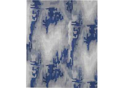 Image for Nourison Symmetry SMM10 Navy Blue and Grey Artistic Large Rug
