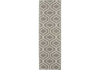 Image for Nourison Jubilant JUB19 Grey 7' Runner Low-pile Hallway Rug