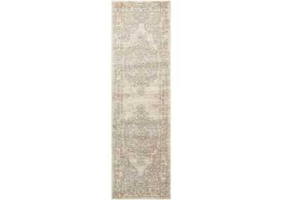 Image for Nourison Euphoria EUP04 White and Beige 8' Runner Hallway Rug