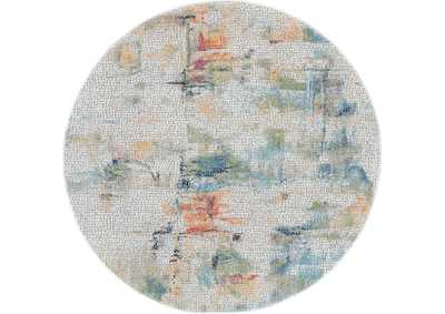 Image for Nourison Ankara Global ANR09 White Multicolor 6' Round Abstract Area Rug