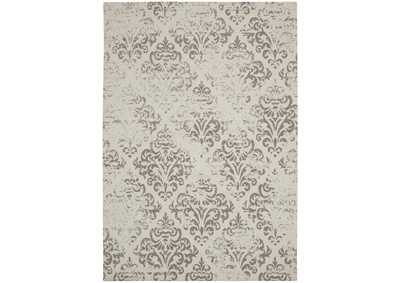 Image for Nourison Damask DAS03 White 5'x7' Vintage Area Rug