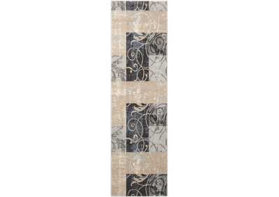 Image for Nourison Maxell MAE03 Black and Beige 8' Runner Hallway Rug