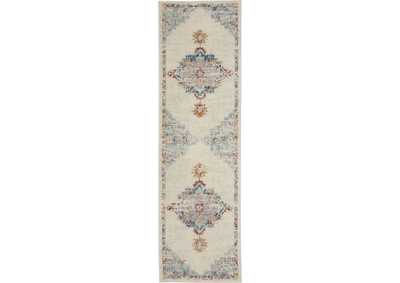 Image for Nourison Passion 8' Runner Grey, Ivory, Multicolored Bohemian Area Rug