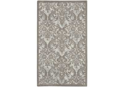 Image for Nourison Damask 2' X 4' Grey and White Vintage Area Rug