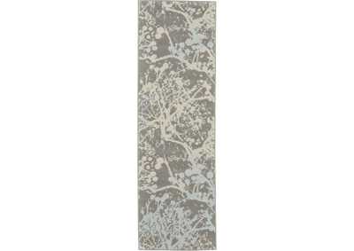 Image for Nourison Jubilant JUB12 Grey and Blue 7' Runner Low-pile Hallway Rug